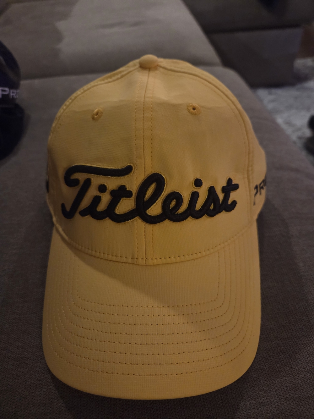 Titleist Yellow Cap with Black Script Logo